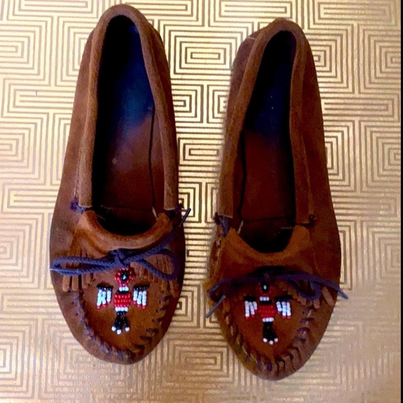 Minnetonka suede Thunderbird moccasins 8 - Picture 5 of 5
